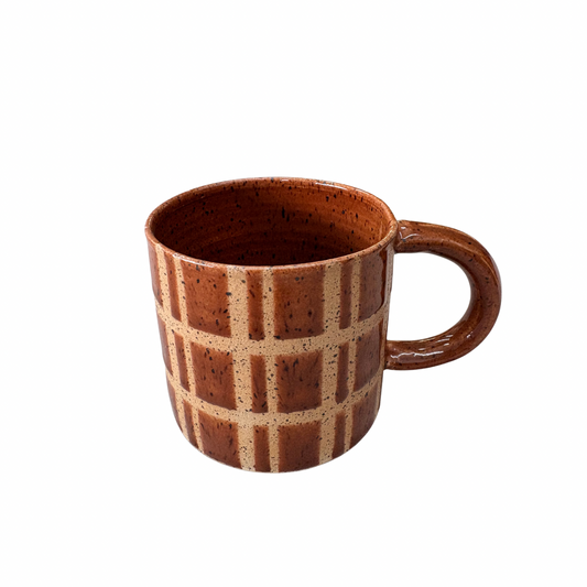 Plaid Rust Mug